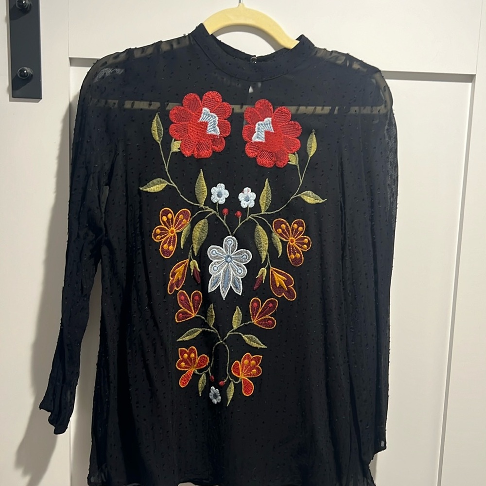 Zara Embroidered Blouse